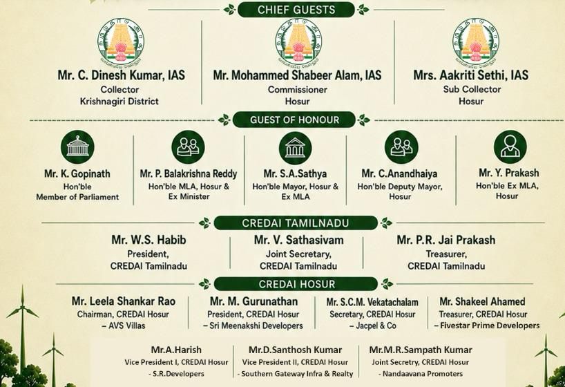 Chief guests and dignitaries list, Mission Green Hosur