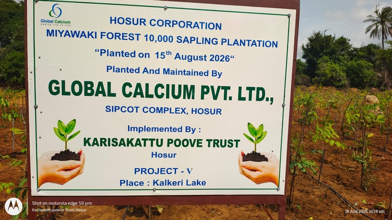 Global Calcium 10,000 sapling Miyawaki forest board, Kalkeri Lake